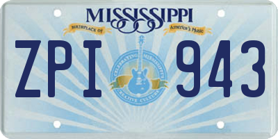 MS license plate ZPI943