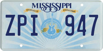 MS license plate ZPI947