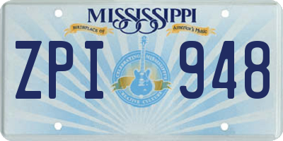 MS license plate ZPI948