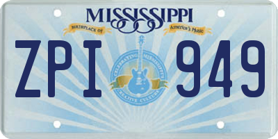MS license plate ZPI949