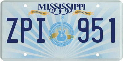 MS license plate ZPI951