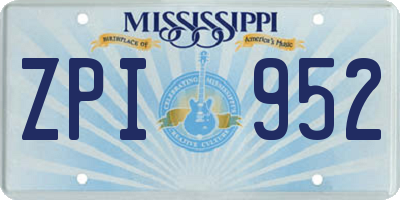 MS license plate ZPI952