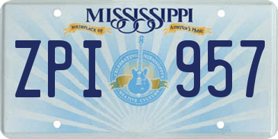 MS license plate ZPI957