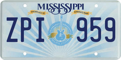MS license plate ZPI959