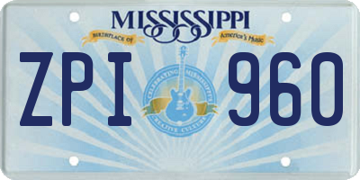 MS license plate ZPI960