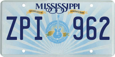 MS license plate ZPI962