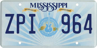 MS license plate ZPI964