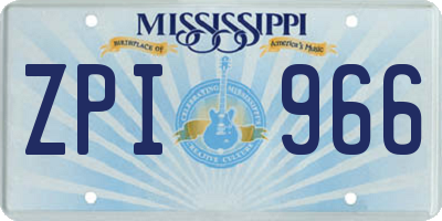 MS license plate ZPI966