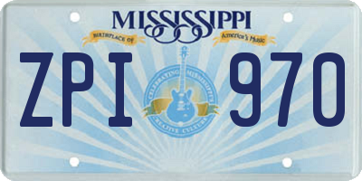 MS license plate ZPI970