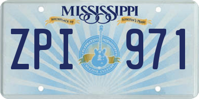 MS license plate ZPI971