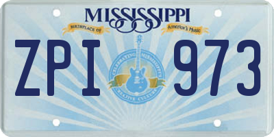 MS license plate ZPI973
