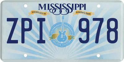 MS license plate ZPI978