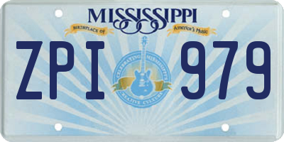 MS license plate ZPI979