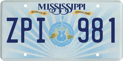 MS license plate ZPI981