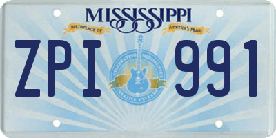 MS license plate ZPI991