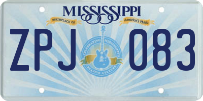 MS license plate ZPJ083