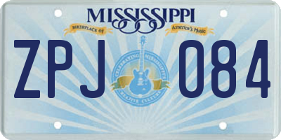 MS license plate ZPJ084