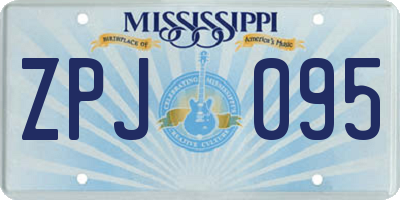 MS license plate ZPJ095