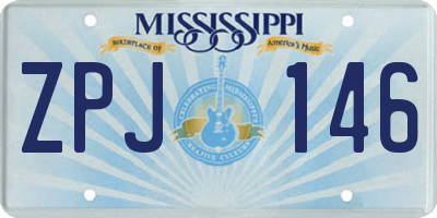 MS license plate ZPJ146