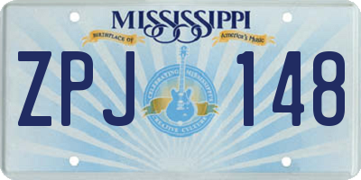 MS license plate ZPJ148