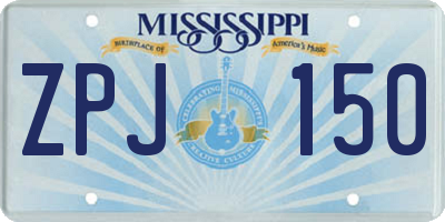 MS license plate ZPJ150