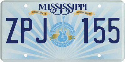 MS license plate ZPJ155