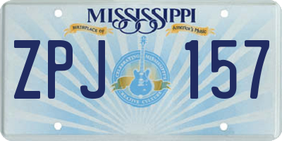 MS license plate ZPJ157