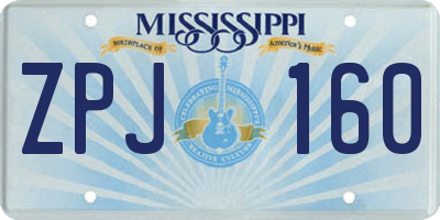MS license plate ZPJ160