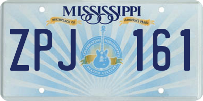 MS license plate ZPJ161
