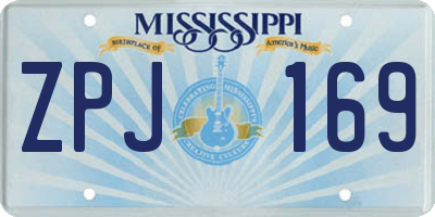 MS license plate ZPJ169
