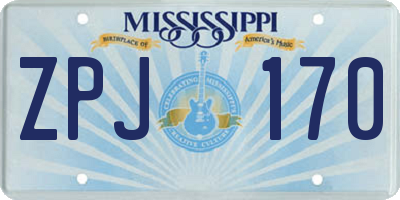 MS license plate ZPJ170