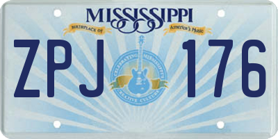 MS license plate ZPJ176