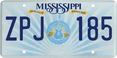 MS license plate ZPJ185