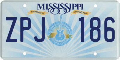 MS license plate ZPJ186