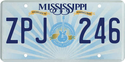 MS license plate ZPJ246
