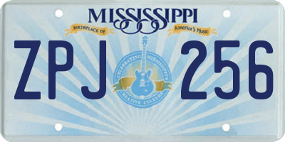 MS license plate ZPJ256