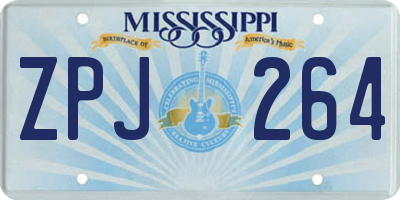 MS license plate ZPJ264