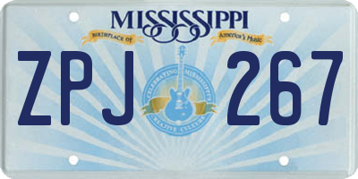 MS license plate ZPJ267