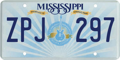 MS license plate ZPJ297