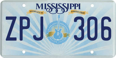 MS license plate ZPJ306