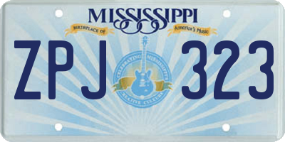 MS license plate ZPJ323