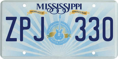MS license plate ZPJ330