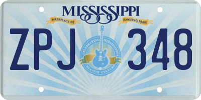 MS license plate ZPJ348