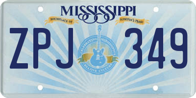 MS license plate ZPJ349