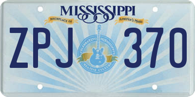 MS license plate ZPJ370