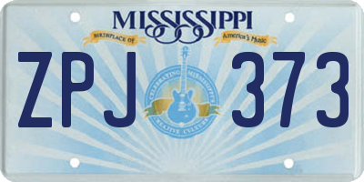 MS license plate ZPJ373