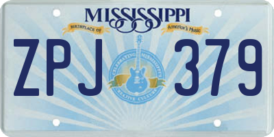 MS license plate ZPJ379