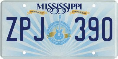 MS license plate ZPJ390