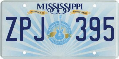 MS license plate ZPJ395