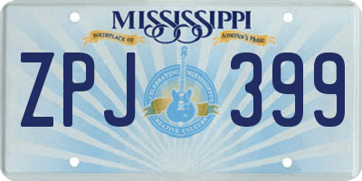 MS license plate ZPJ399
